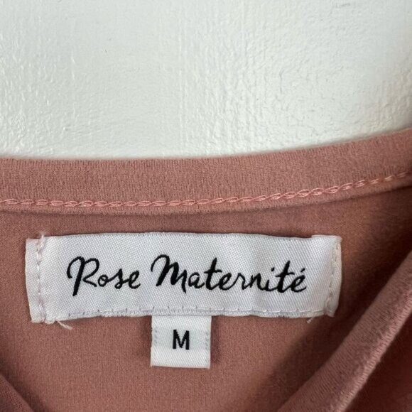 Rose Maternite Maternity Pregnancy Stretch Pink Blush Nighty Medium Dress Midi - Picture 6 of 11